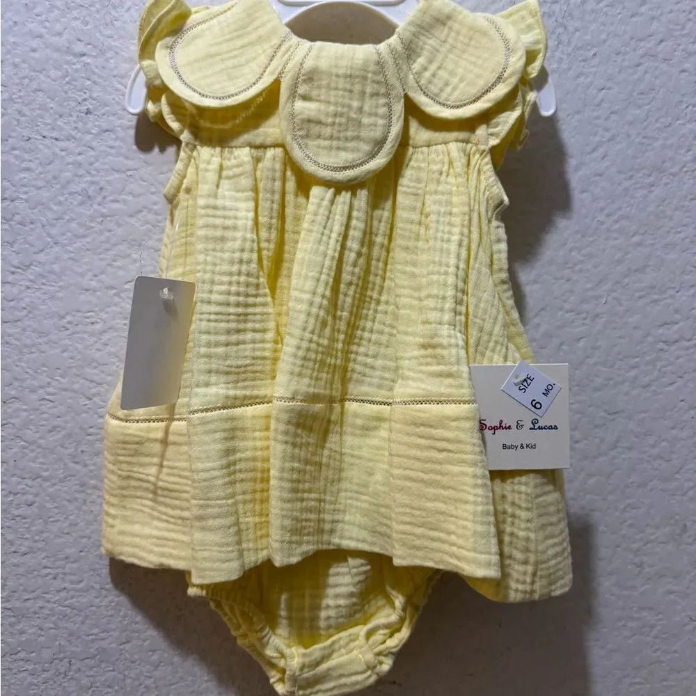 Sophie & Lucas Petal Collar matching set yellow 6 M